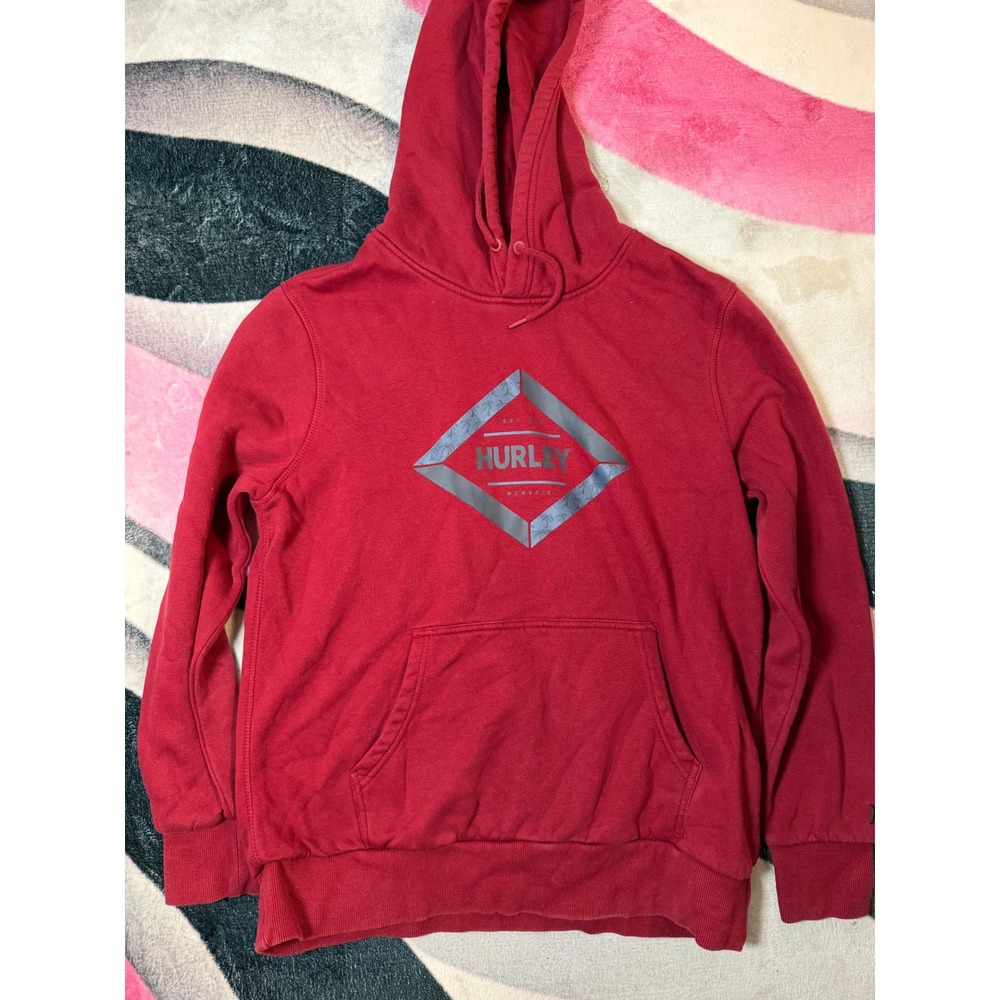 Hurley Mens Red Graphic Hoodie Pullover Sweatshirt Large HMF22-05288